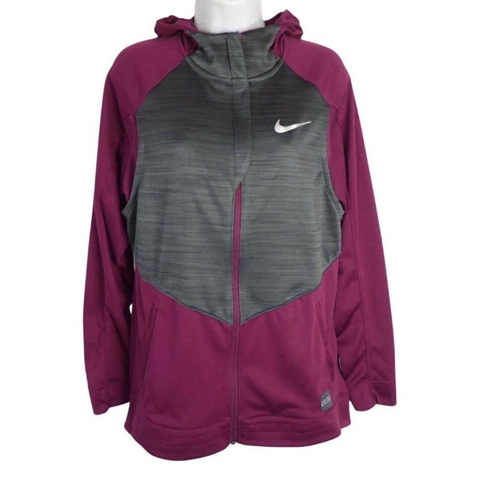 Nike Women Hyper Elite Full Zip Basketball Hoodie Size M Purple Gray  810507-563